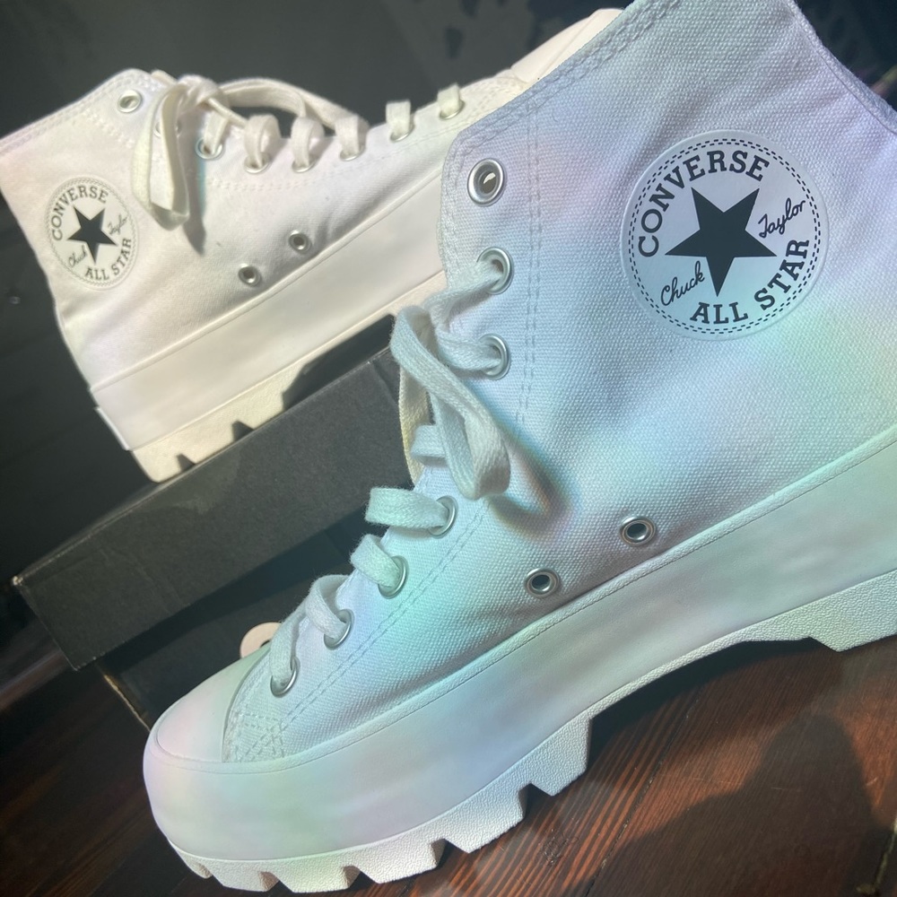 White Platform Comverses (worn once)